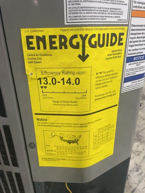 5 Ton Single-Stage Split-System Air Conditioner 208-230/60/1 R410A 13 SEER