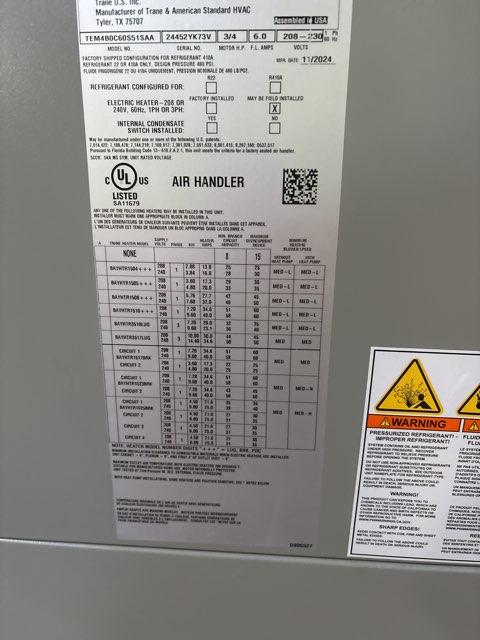 5 Ton AC/HP ECM Multiposition Air Handler; 208-230/60/1, R-410A, CFM 2040