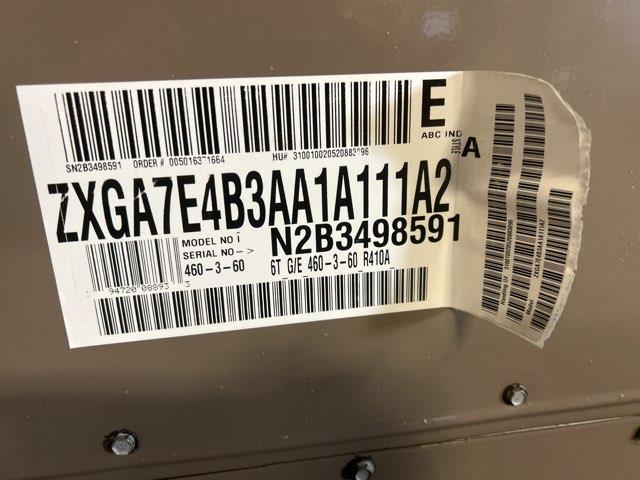 6 Ton Two-Stage Convertible Natural Gas/Electric Packaged Unit, 11 EER, 460/60/3, R410A