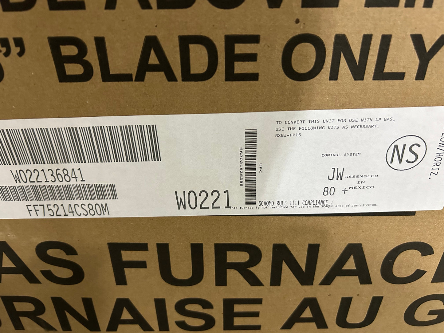 75,000 BTU 1-Stg Upflow/Horizontal Gas Furnace 80% and 2 Ton Upflow/Downflow A Coil