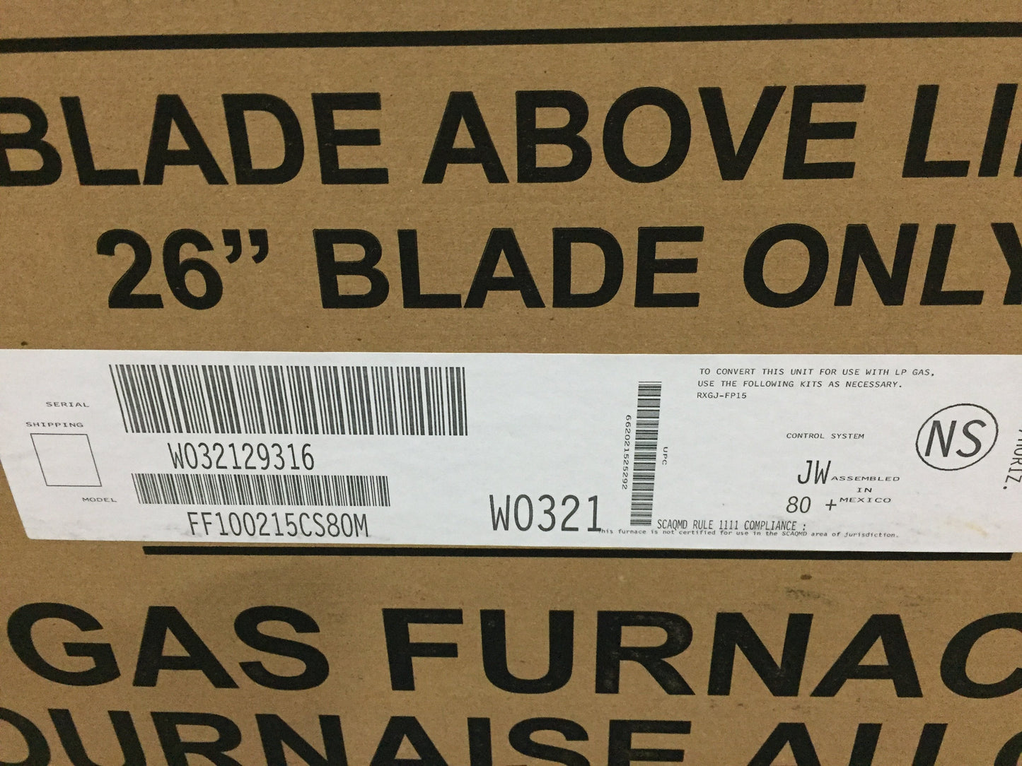 100,000 BTU 1-Stg Upflow/Horizontal Gas Furnace 80% and 3 Ton Multiposition Cased A Coil