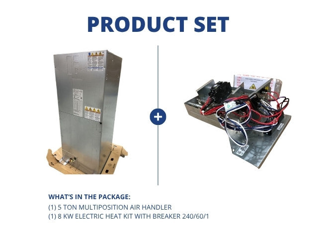 5 Ton Multiposition Air Handler and 8 Kw Electric Heat Kit With Breaker 240/60/1