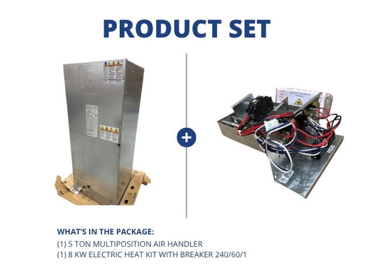 5 Ton Multiposition Air Handler and 8 Kw Electric Heat Kit With Breaker 240/60/1