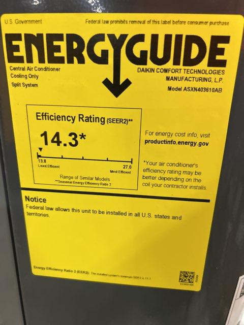 3 Ton Single-Stage Split-System Air Conditioner 208-230/60/1 R410A 14.3 SEER2
