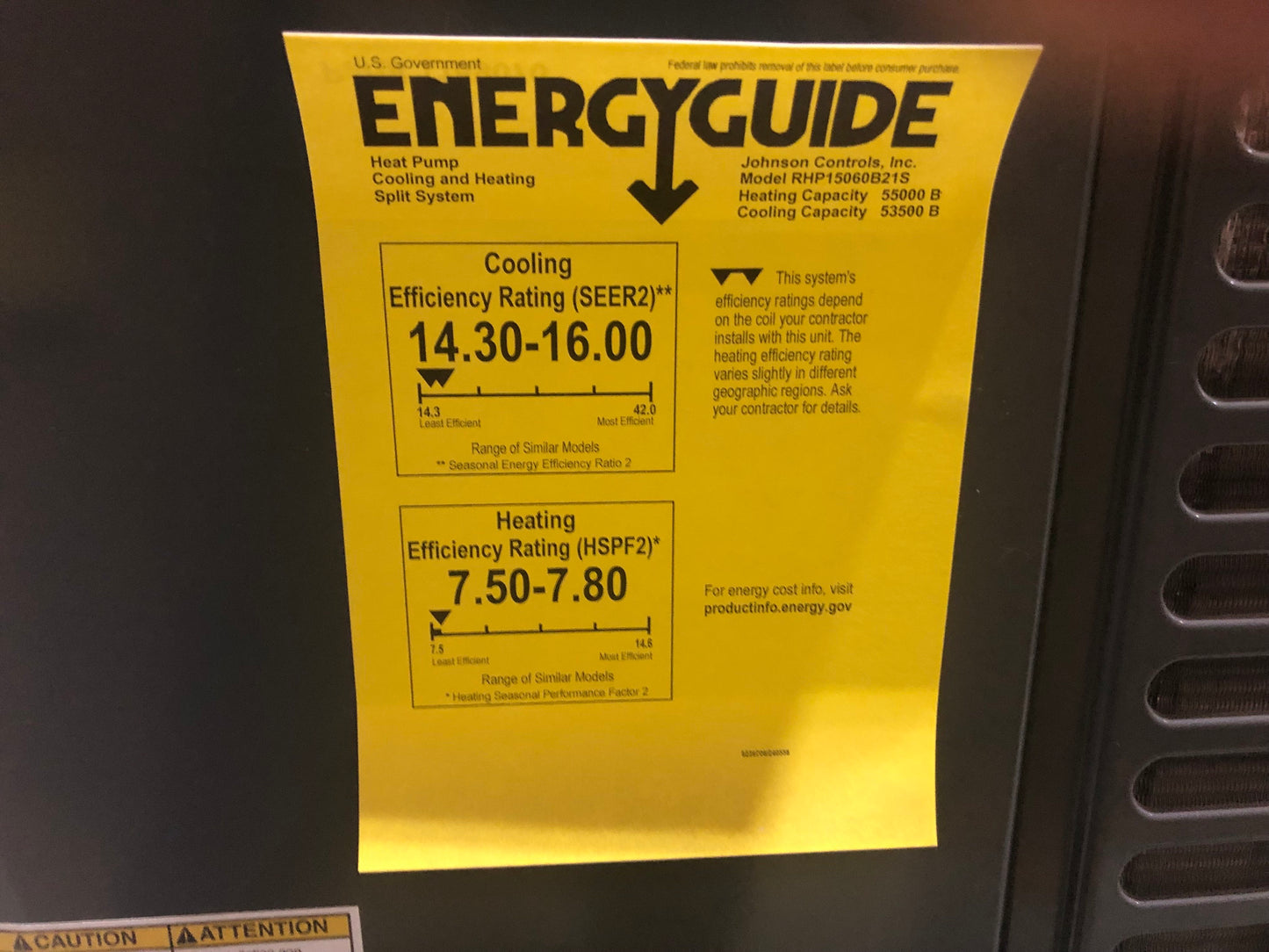 5 Ton 2 Stage Split-System Heat Pump 15.2 SEER2 and 7-Day Touchscreen Programmable Thermostat