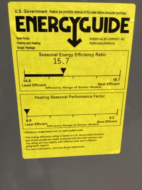 2.5 Ton Single-Stage Horizontal Packaged Heat Pump Unit, 16 SEER, 208-230/60/1, R410A