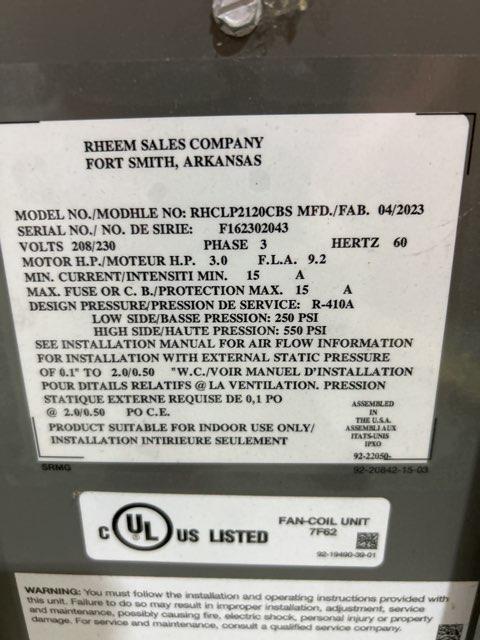 10 Ton AC/HP ECM Multiposition Air Handler 208-230/60/3 R-410A CFM 4000