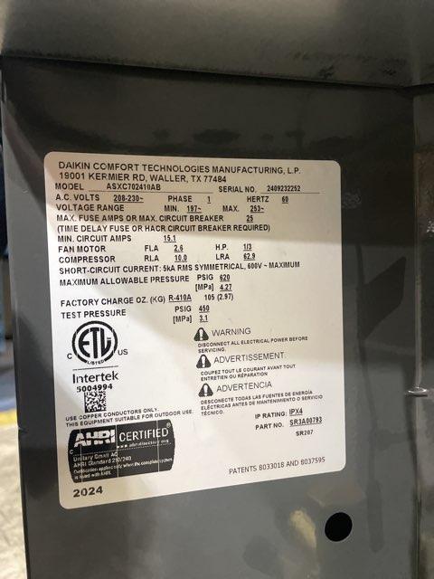 2 Ton Two-Stage Split-System Communicating Air Conditioner 208-230/60/1 R410A 17 SEER2