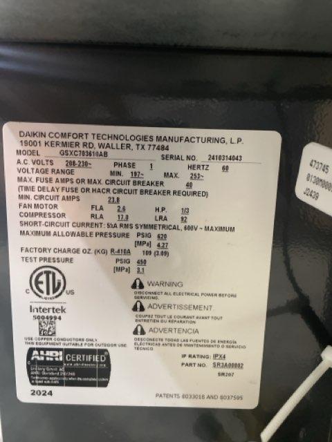 3 Ton Two-Stage Split-System Communicating Air Conditioner 208-230/60/1 R410A 17.5 SEER2