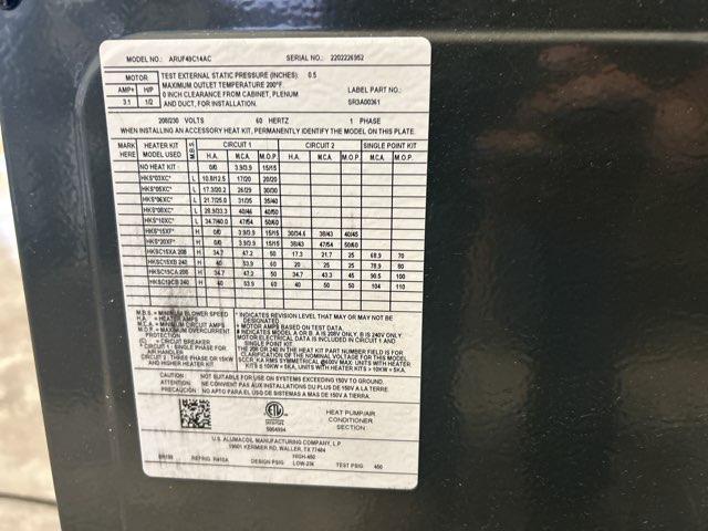 4 Ton AC/HP PSC Multiposition Air Handler 208-230/60/1 R-410A CFM 1755