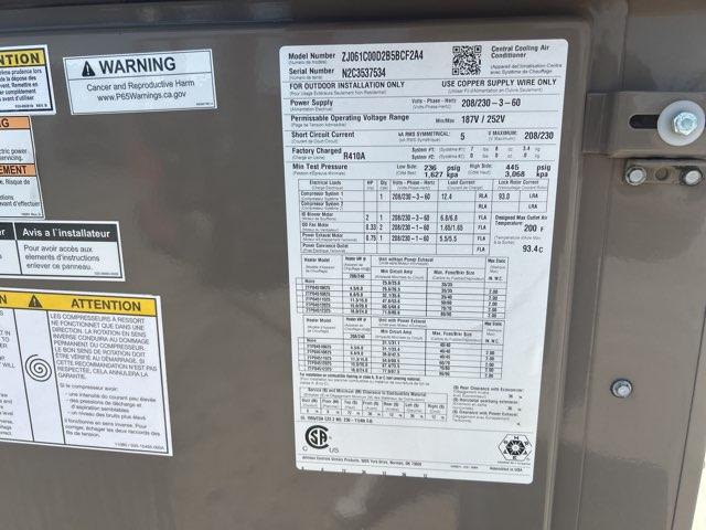 5 Ton Single-Stage Convertible Packaged Air Conditioning Unit, 14.5 SEER, 208-230/60/3, R410A