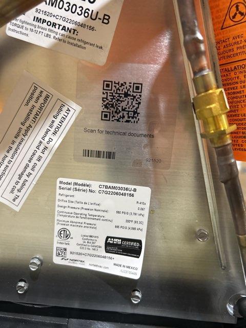 3 Ton AC/HP Upflow/Downflow Uncased 'A' Coil; R410A, CFM: 1200