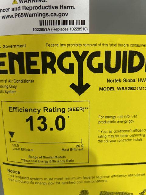 4 Ton Single-Stage Split-System Air Conditioner 208-230/60/1 R410A 13 SEER