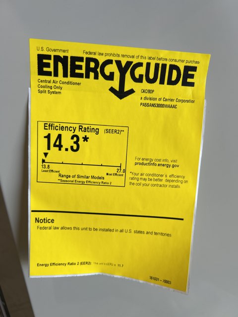 2.5 Ton 1-Stg SS AC R454B 14.3 SEER2 and 3 Ton Multi Fan Coil R-454B and 15 kW Heat Kit with Breaker