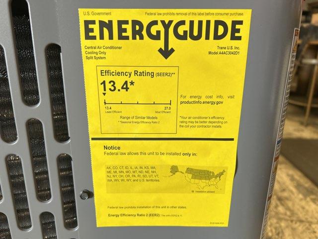 3.5 Ton Single-Stage Split-System Air Conditioner 208-230/60/1 R410A 13.4 SEER2