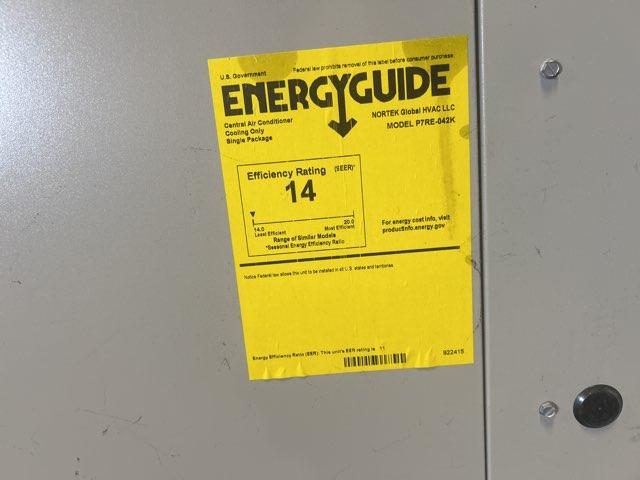3.5 Ton Single-Stage Convertible Packaged Air Conditioning Unit; 14 SEER, 208-230/60/1, R410A