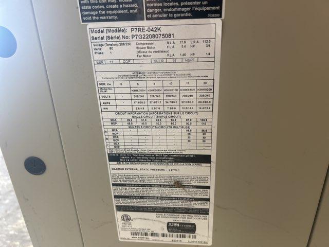 3.5 Ton Single-Stage Convertible Packaged Air Conditioning Unit; 14 SEER, 208-230/60/1, R410A
