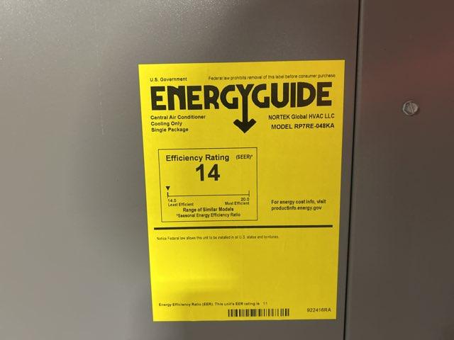 4 Ton Single-Stage Convertible Packaged Air Conditioning Unit, 14 SEER, 208-230/60/1, R410A