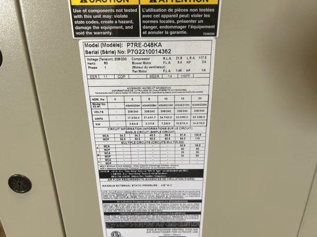 4 Ton Single-Stage Convertible Packaged Air Conditioning Unit, 14 SEER, 208-230/60/1, R410A