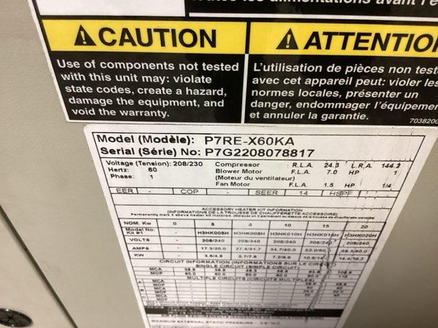 5 Ton Single-Stage Convertible Packaged Air Conditioning Unit, 14 SEER, 208-230/60/1, R410A