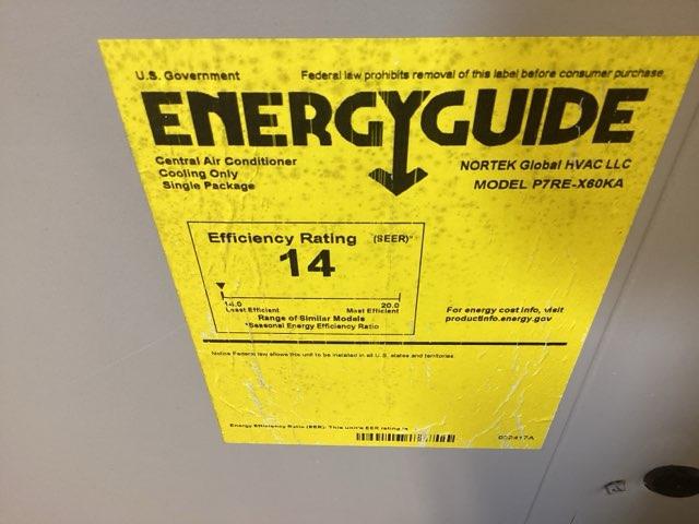 5 Ton Single-Stage Convertible Packaged Air Conditioning Unit, 14 SEER, 208-230/60/1, R410A