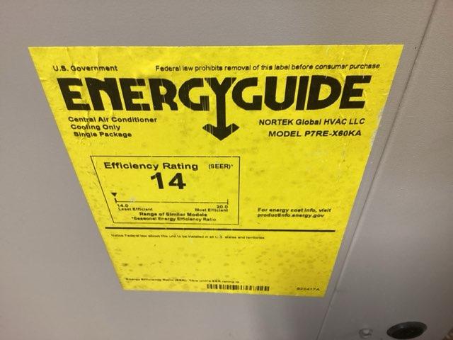 5 Ton Single-Stage Convertible Packaged Air Conditioning Unit, 14 SEER, 208-230/60/1, R410A