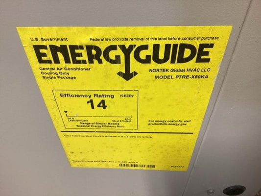 5 Ton Single-Stage Convertible Packaged Air Conditioning Unit, 14 SEER, 208-230/60/1, R410A