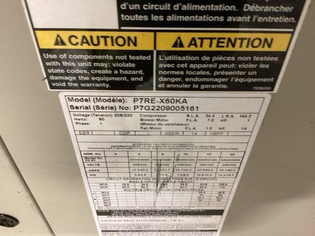 5 Ton Single-Stage Convertible Packaged Air Conditioning Unit, 14 SEER, 208-230/60/1, R410A