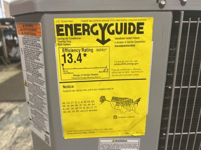 5 Ton Single-Stage Split-System Air Conditioner 208-230/60/1 R410A 13.4 SEER2