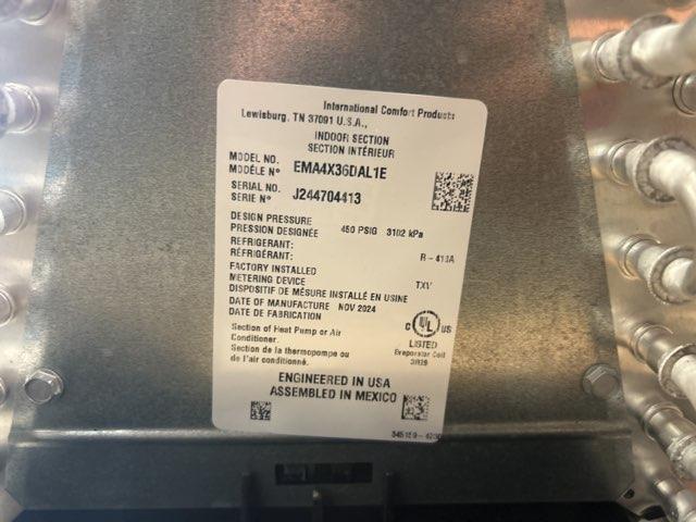 3 Ton AC/HP Downflow Uncased Manufactured Housing N Coil, R410A CFM 1350