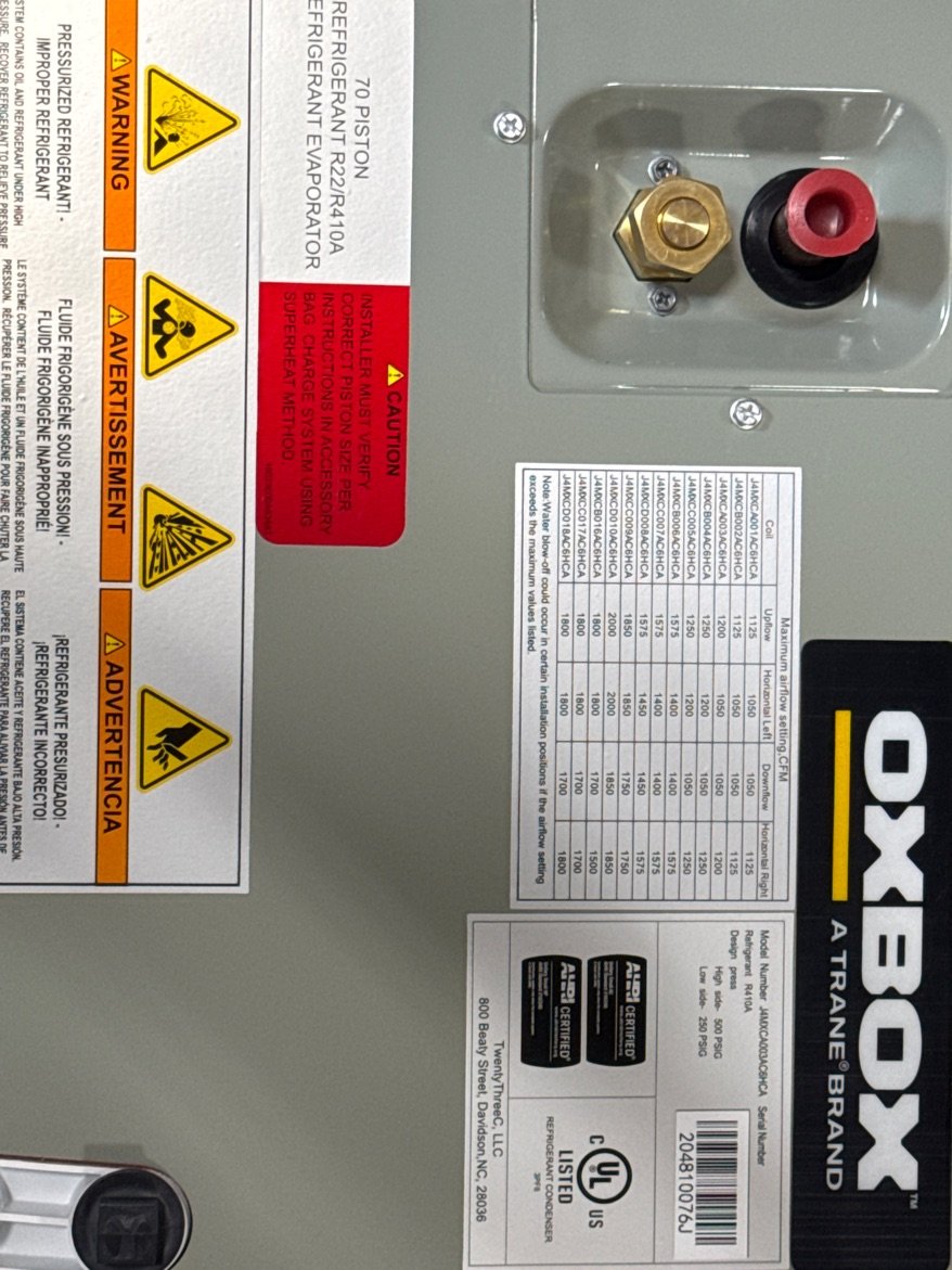 3 Ton AC/HP Multiposition Cased A Coil, R410A CFM 1200