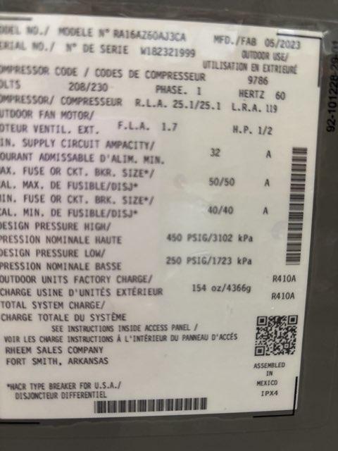 5 Ton Three-Stage Split-System Communicating Compatible Air Conditioner; 208-230/60/1, R410A,16 SEER