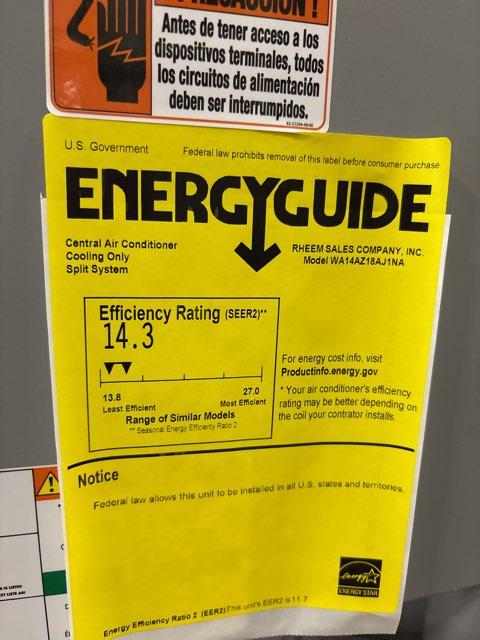 1.5 Ton Single-Stage Split-System Air Conditioner 208-230/60/1 R410A 14.3 SEER2