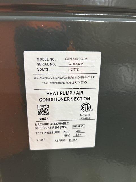 2.5 Ton 1-Stg SS Air Conditioner 208-230/60/1 13.4 SEER2 and 2.5 Ton Upflow/Downflow Cased A Coil