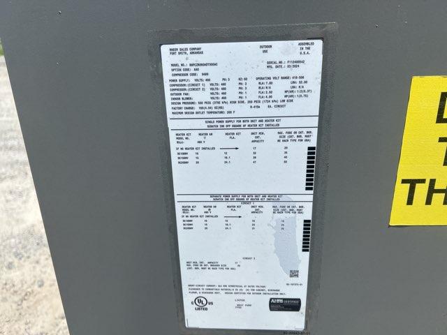 COMMERCIAL 5 Ton Single-Stage Convertible Packaged Heat Pump Unit, 14 SEER, 460/60/3, R410A