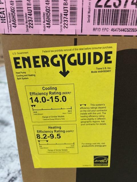 2 Ton Single-Stage Split-System Heat Pump 208-230/60/1 R410A 15 SEER