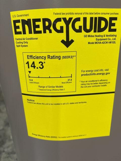 3.5 Ton Single-Stage Split-System Air Conditioner 208-230/60/1 R410A 15.2 SEER2