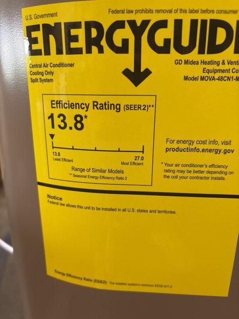 4 Ton Single-Stage Split-System Air Conditioner 208-230/60/1 R410A 15.2 SEER2