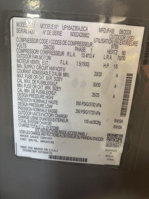 3 Ton Three-Stage Split-System Communicating Heat Pump 208-230/60/1 R410A 16 SEER2