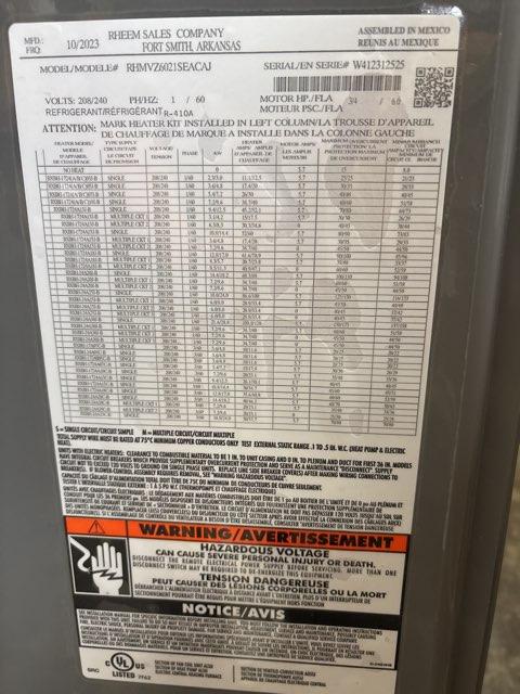 2 Ton AC/HP ECM Communicating Multiposition Air Handler 208-240/60/1 R-410A CFM 800