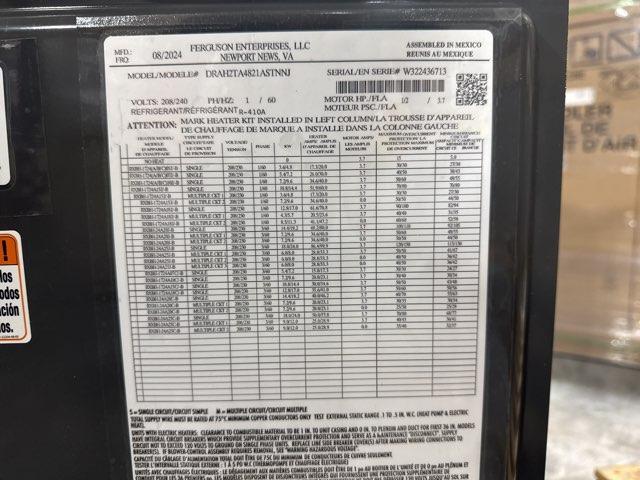 4 Ton AC/HP ECM Multiposition Air Handler 208-240/60/1 R-410A CFM 1472