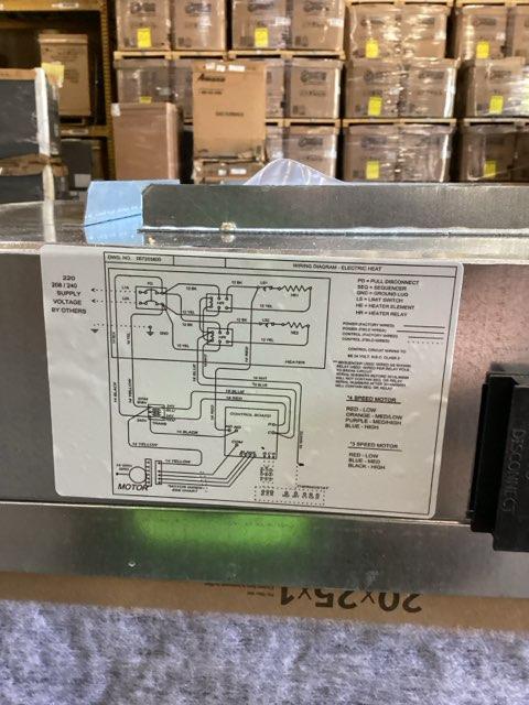 3 Ton AC/HP PSC Wall Mounted Air Handler With 7.5 KW Heat, 208-240/60/1 R-410A CFM 1218