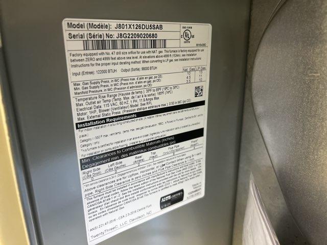 126,000 BTU Single-Stage Upflow/Horizontal ECM Multi Speed Gas Furnace 80% AFUE 115/60/1 CFM: 2310