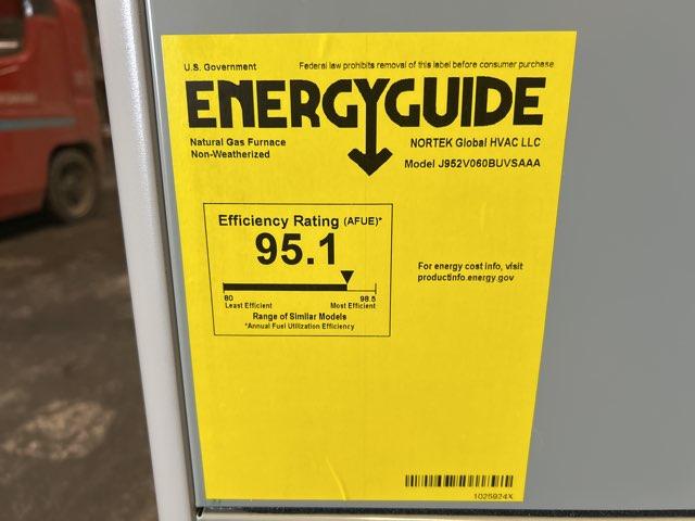 60,000 BTU Two-Stage Upflow/Horizontal ECM Variable Speed Gas Furnace 95% AFUE 115/60/1 CFM: 1420