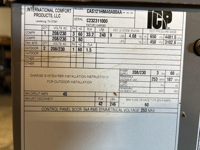 10 Ton Two-Stage Split-System Air Conditioner 208-230/60/3 R410A 11.2 EER