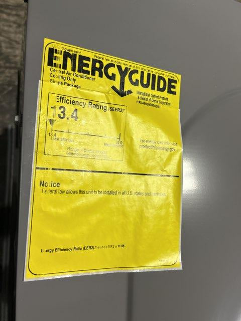 5 Ton Single-Stage Convertible Packaged Air Conditioning Unit, 13.4 SEER2, 208-230/60/1, R410A