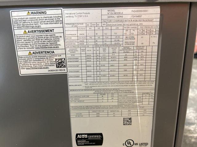 2.5 Ton Single-Stage Convertible Packaged Heat Pump Unit, 14 SEER, 208-230/60/1, R410A