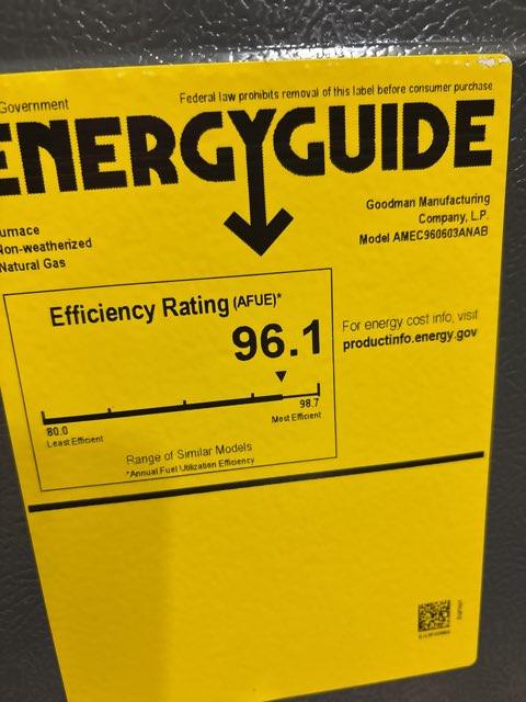 30,000 BTU Low NOx Two-Stage Upflow/Horizontal ECM Multi Speed Gas Furnace 96% 115/60/1 CFM: 1200