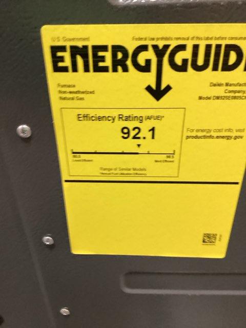 80,000 BTU Low NOx Single-Stage Upflow/Horizontal ECM Multi Speed Gas Furnace 92% 115/60/1 CFM: 2000