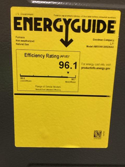 120,000 BTU Low NOx 1-Stg Upflow/Horizontal ECM Single Speed Gas Furnace 96% 115/60/1 CFM: 2000